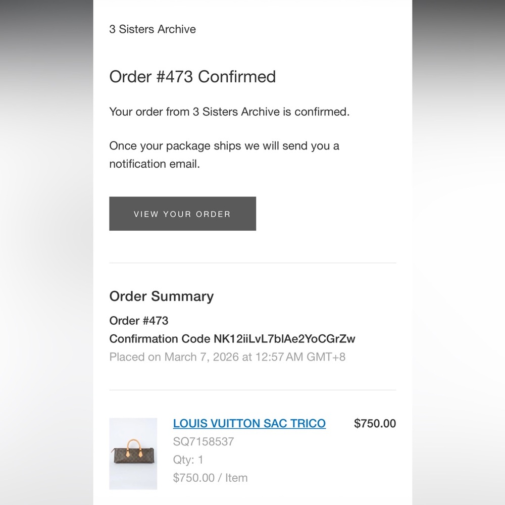 3 SISTERS ARCHIVE Louis Vuitton Sac Trico Bag - Picture 15 of 15